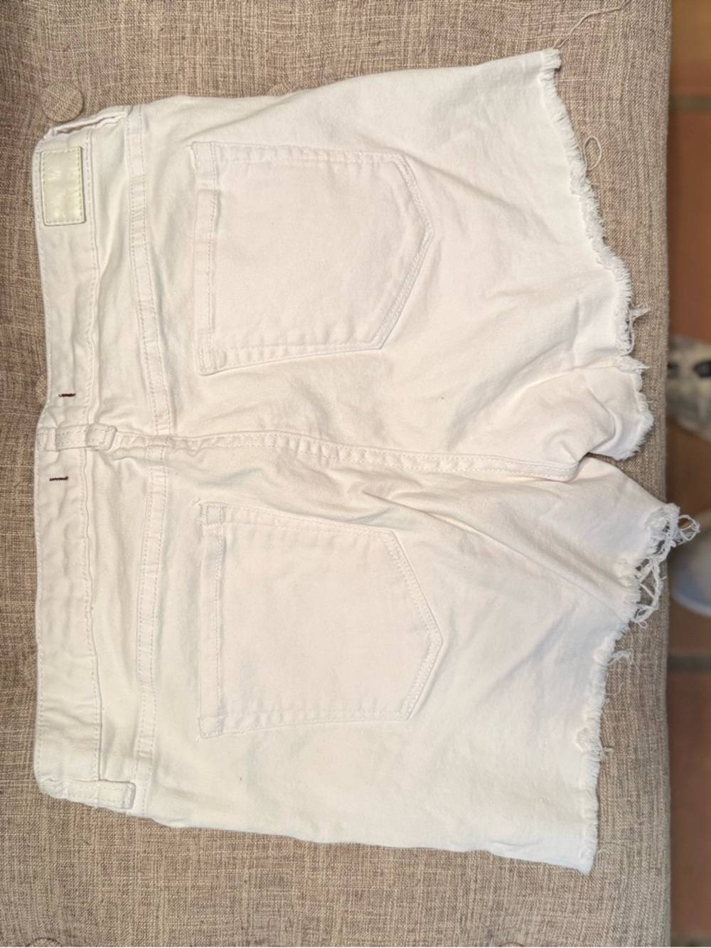 Dear John White High-Rise Denim Shorts with Zip Fly - Picture 3 of 3